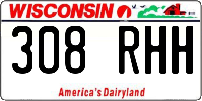 WI license plate 308RHH