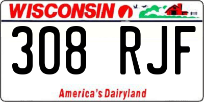 WI license plate 308RJF