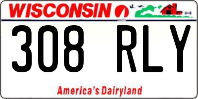 WI license plate 308RLY