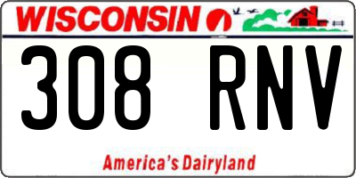 WI license plate 308RNV