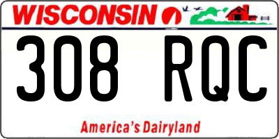 WI license plate 308RQC