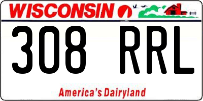 WI license plate 308RRL