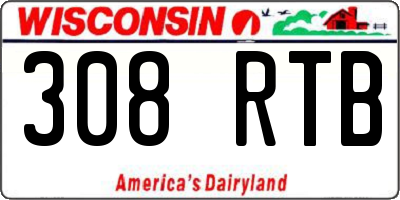 WI license plate 308RTB