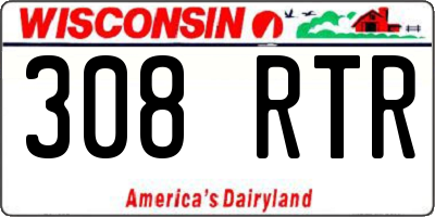 WI license plate 308RTR