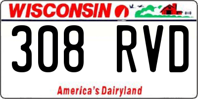 WI license plate 308RVD