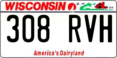 WI license plate 308RVH