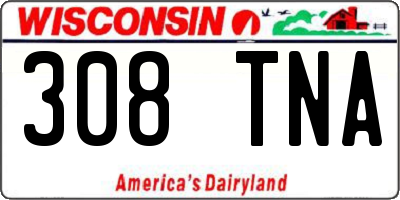 WI license plate 308TNA