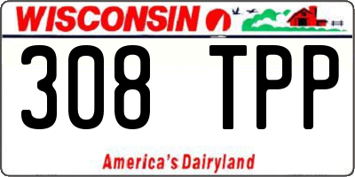 WI license plate 308TPP