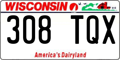 WI license plate 308TQX