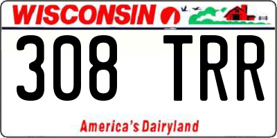 WI license plate 308TRR