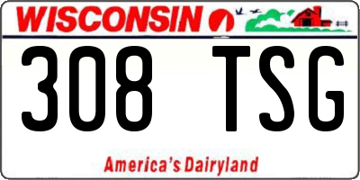 WI license plate 308TSG