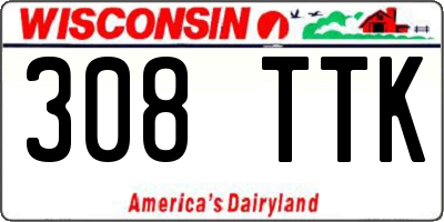 WI license plate 308TTK