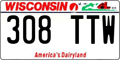 WI license plate 308TTW