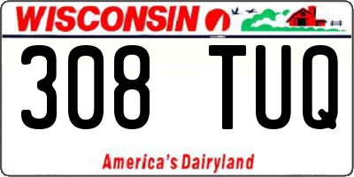 WI license plate 308TUQ