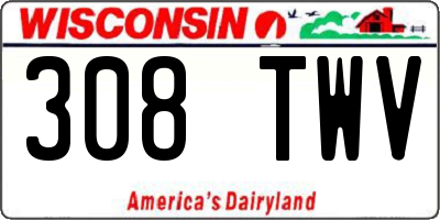 WI license plate 308TWV
