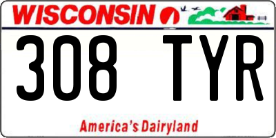 WI license plate 308TYR