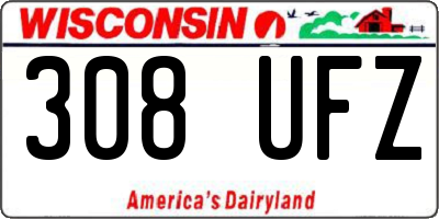WI license plate 308UFZ