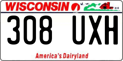 WI license plate 308UXH