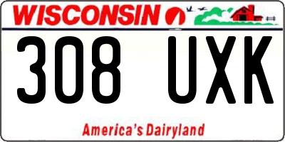 WI license plate 308UXK