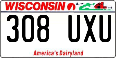 WI license plate 308UXU