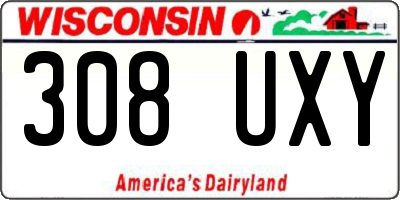 WI license plate 308UXY