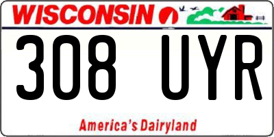 WI license plate 308UYR