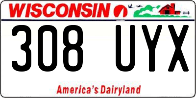 WI license plate 308UYX
