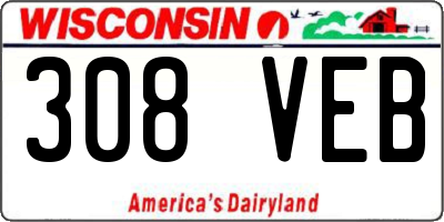 WI license plate 308VEB