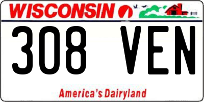 WI license plate 308VEN