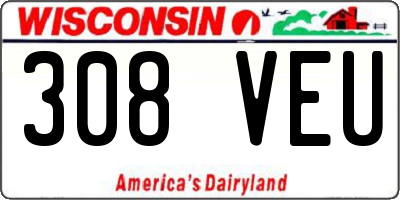 WI license plate 308VEU
