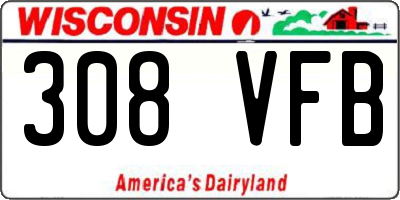 WI license plate 308VFB