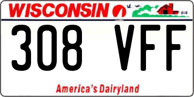 WI license plate 308VFF