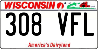 WI license plate 308VFL
