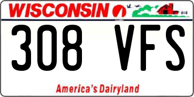 WI license plate 308VFS