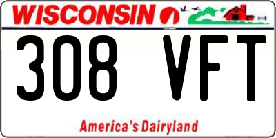 WI license plate 308VFT