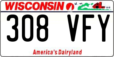 WI license plate 308VFY