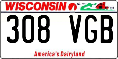 WI license plate 308VGB