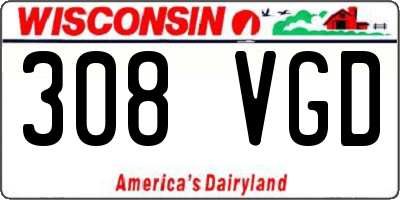 WI license plate 308VGD