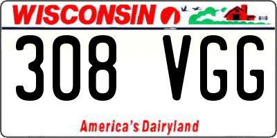 WI license plate 308VGG