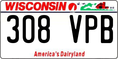 WI license plate 308VPB