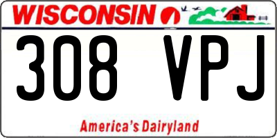 WI license plate 308VPJ