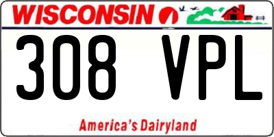 WI license plate 308VPL