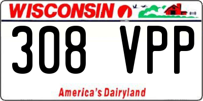 WI license plate 308VPP