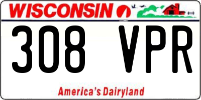 WI license plate 308VPR