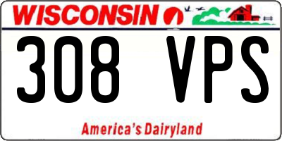 WI license plate 308VPS