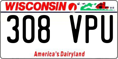 WI license plate 308VPU