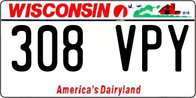 WI license plate 308VPY