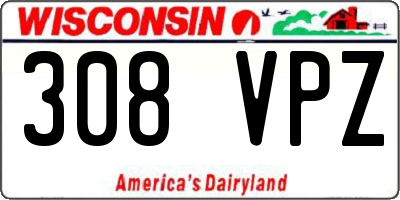 WI license plate 308VPZ