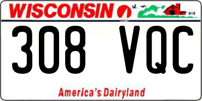 WI license plate 308VQC
