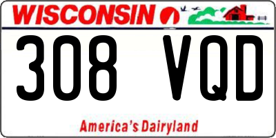 WI license plate 308VQD